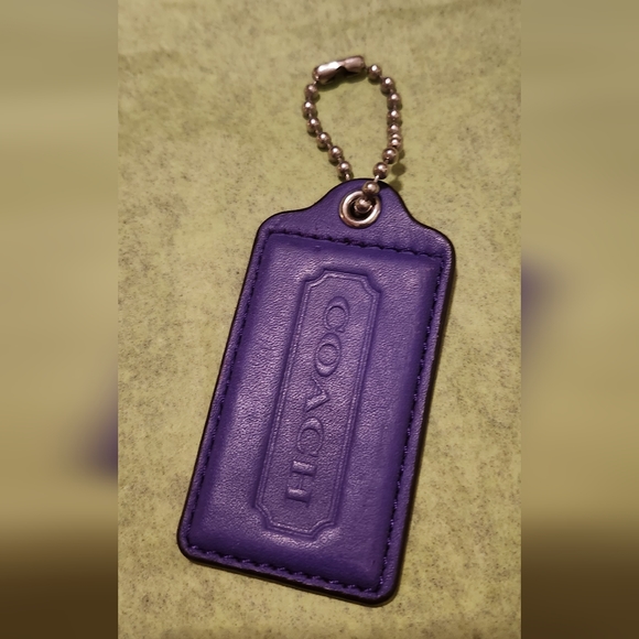 Coach Purple Leather Hang Tag 3" X 1" - Picture 9 of 9